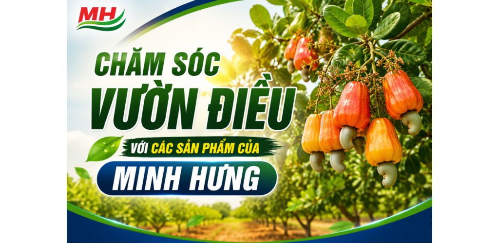 Chăm sóc vườn Điều bằng các sản phẩm Minh Hưng