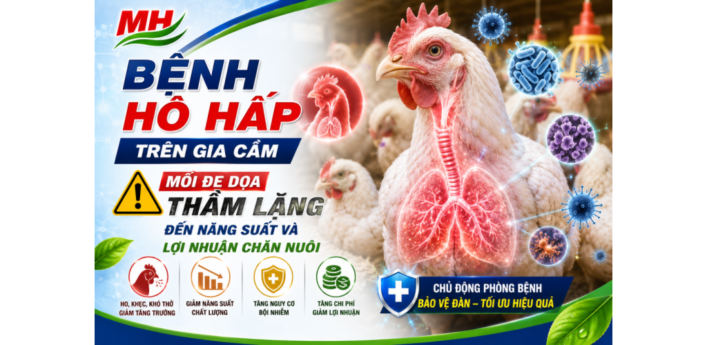BỆNH HÔ HẤP TRÊN GIA CẦM – MỐI ĐE DỌA THẦM LẶNG ĐẾN NĂNG SUẤT VÀ LỢI NHUẬN CHĂN NUÔI